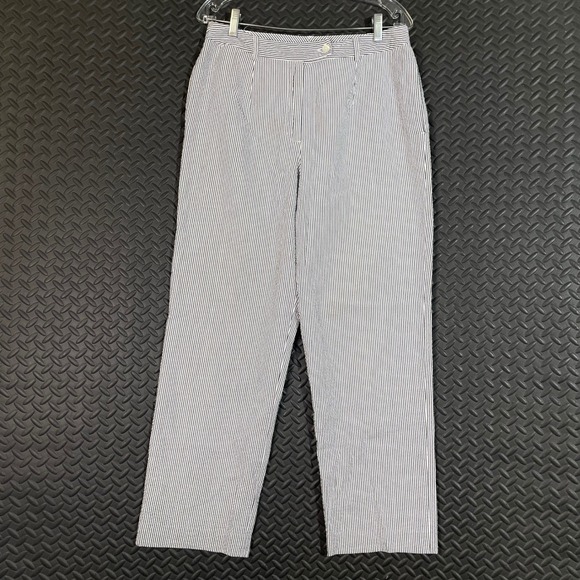 Pendleton Pants - Vintage Pendleton White Pinstripe Blue High Rise Trouser Pants Women's Size 10